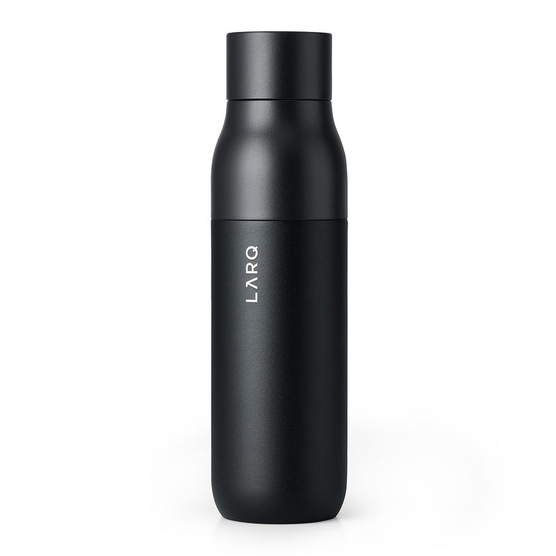 LARQ Bottle PureVis 17 oz - Self-Cleaning and Insulated Stainless Steel Water Bottle with UV Water Purifier and Award-winning Design | Reusable & Travel Friendly  Obsidian Black - Image 1